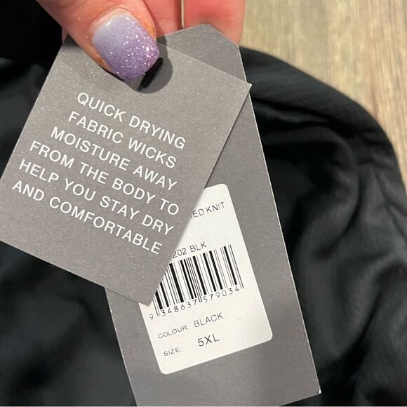 NWT Johnny Bigg Active Textured Knit Shorts Black Size 5X - Picture 6 of 8